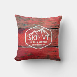 Skida Vermont Jay maximala lantliga röda Barnwood Kudde