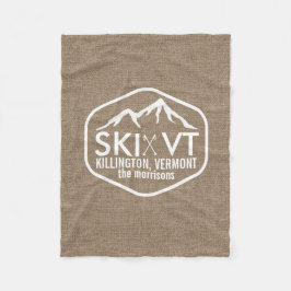 Skida Vermont Killington Stowe Stratton Burlap Fleecefilt