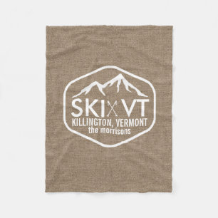 Skida Vermont Killington Stowe Stratton Burlap Fleecefilt