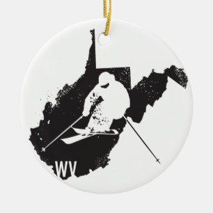 Skida West Virginia Julgransprydnad Keramik