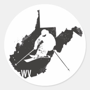 Skida West Virginia Runt Klistermärke
