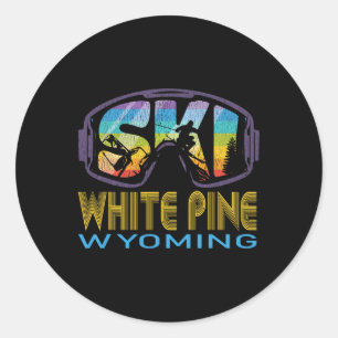 Skida White Pine Wyoming skidtur  Runt Klistermärke