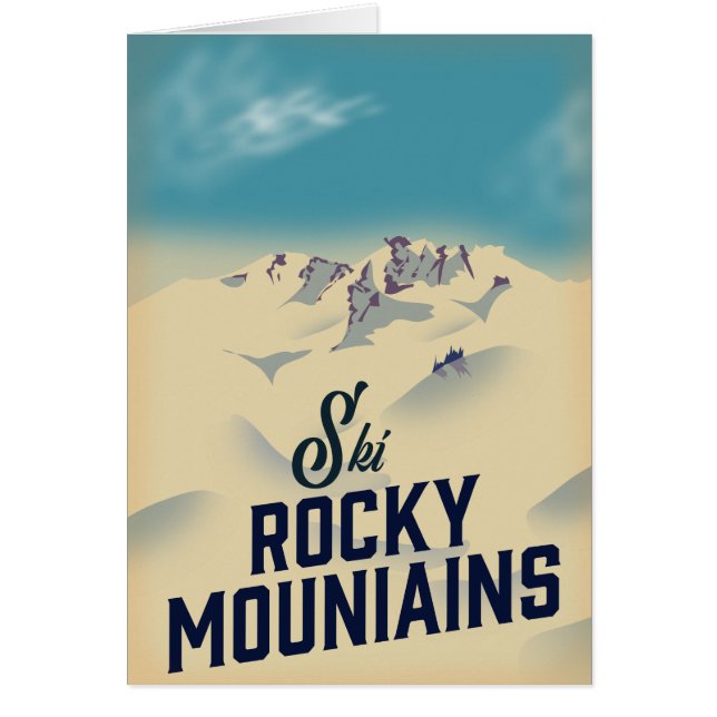 Skidåk Rocky Mountains USA Hälsningskort (Framsidan)