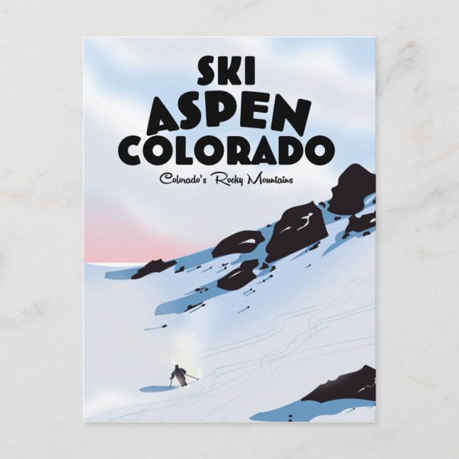 Skidåka Aspen Colorado Vykort (Framsida)