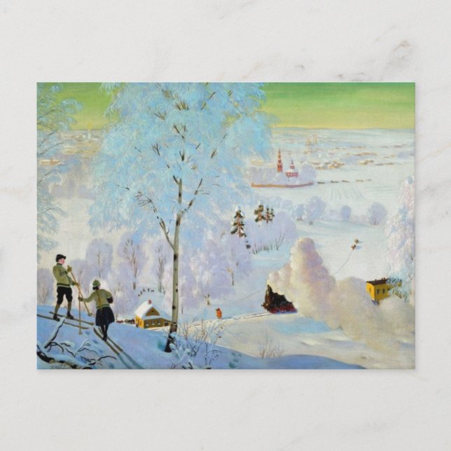 Skidåkare 1919 vykort (Framsida)