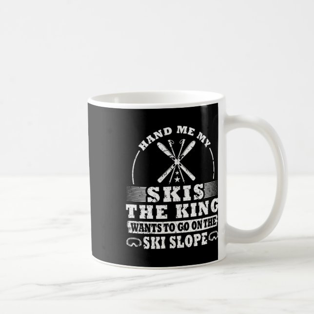 Skidåkare åker skidor  kaffemugg (Höger)