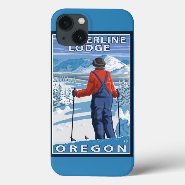 Skidåkare beundrar - Timberline Lodge, Oregon (Baksida)