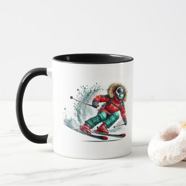 Skidåkare  mugg (Med munk)