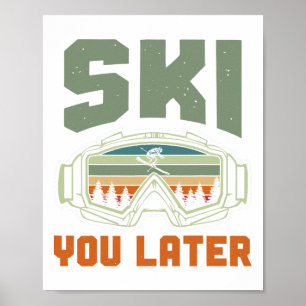 Skidåkare Roligt Skidåkning Senare Vinter Skidåkni Poster