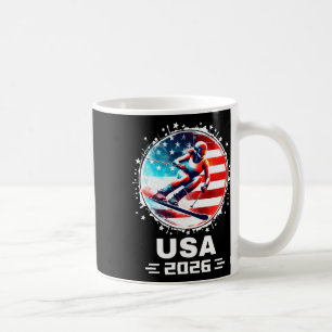 Skidåkare Skid Usa Lag 2026 Skidåkning Amerikansk Kaffemugg