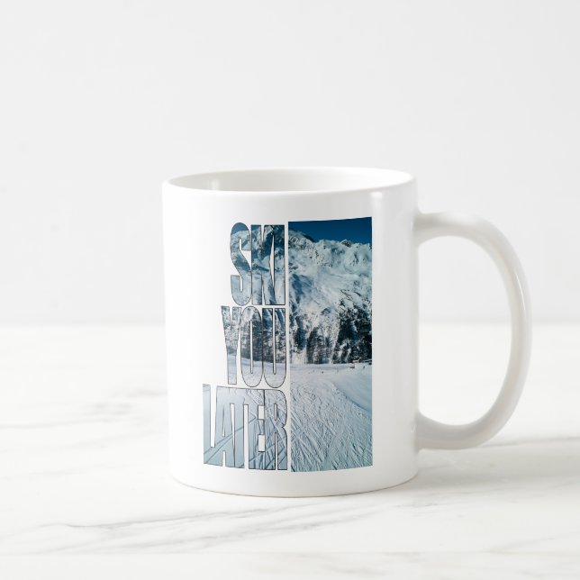 Skidåkarpresent med humor för vinterälskare kaffemugg (Höger)
