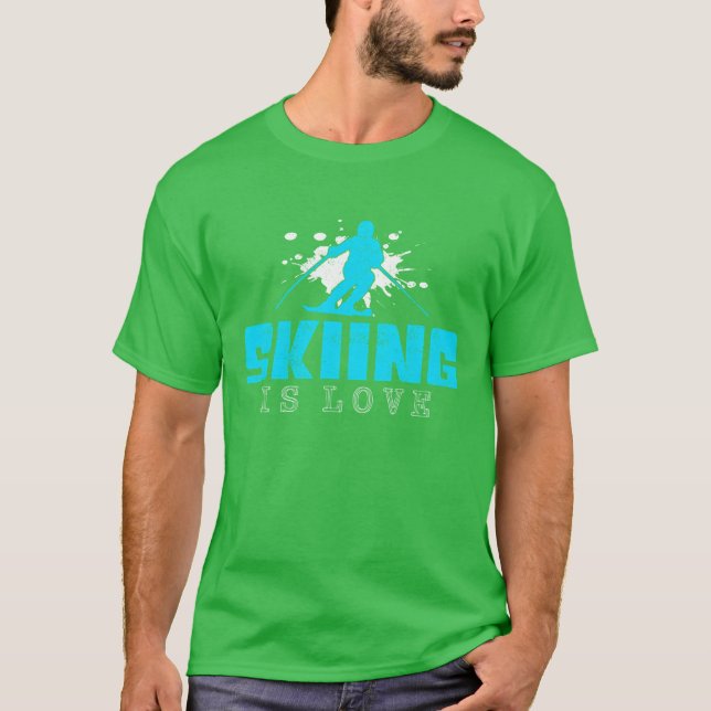 skidåkning är kärlek tjej t shirt (Framsida)