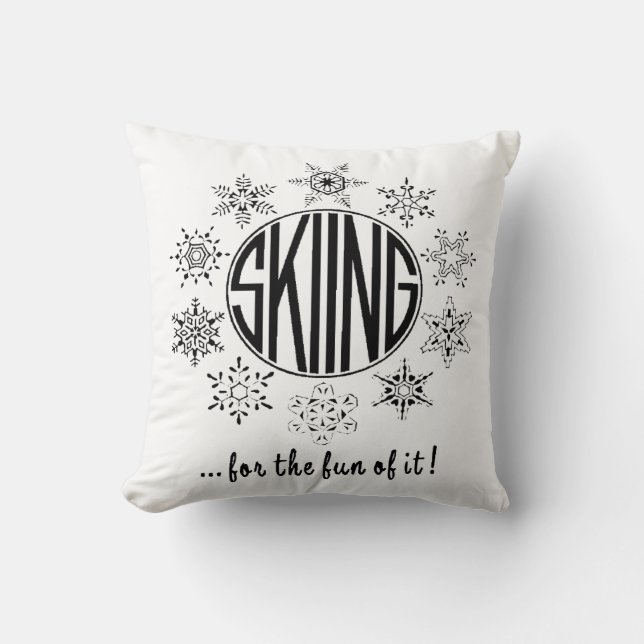 Skidåkning är kul- kudde (Framsida)