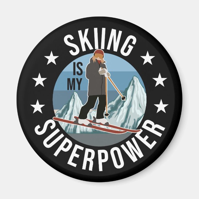 Skidåkning Är Min Superkraft Magnet (Framsidan)