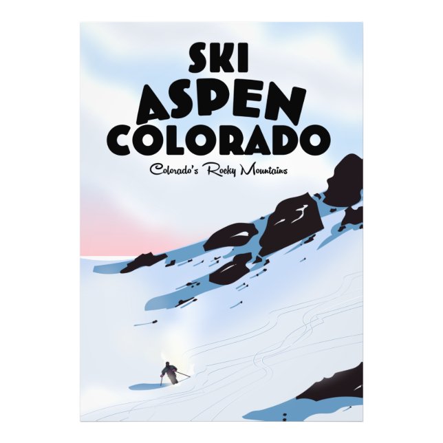 Skidåkning Aspen Colorado Fototryck (Framsidan)