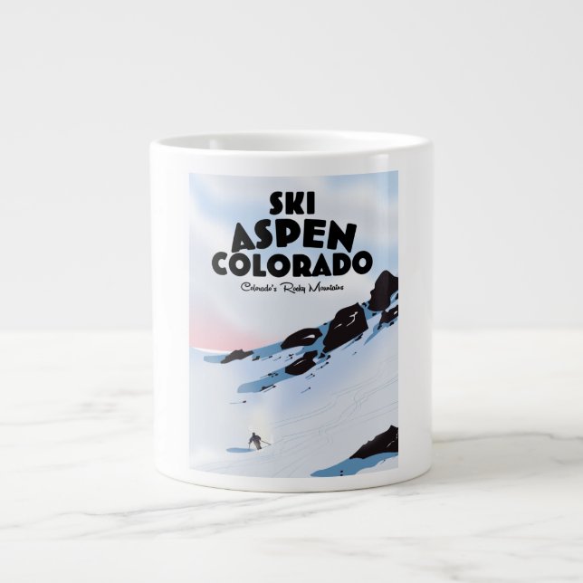 Skidåkning Aspen Colorado Jumbo Mugg (Framsidan)