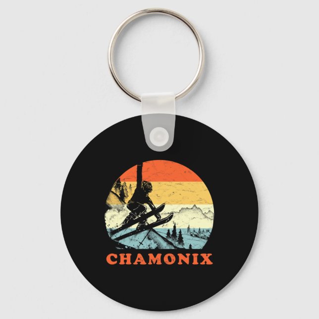 Skidåkning Chamonix  Nyckelring (Framsida)