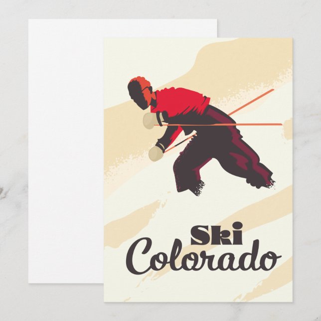 Skidåkning Colorado resaffisch Spara Datumet (Fram/baksida)