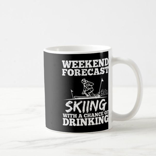 Skidåkning Dricker Chans Öl Vin Alkohol Roligt Kaffemugg (Höger)