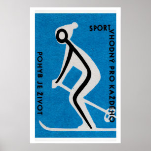 Skidåkning för hälsa - Matchbox Print - Tjeckisk v Poster