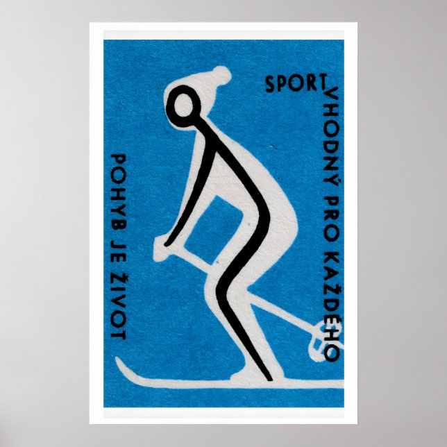 Skidåkning för hälsa - Matchbox Print - Tjeckisk v Poster (Framsidan)