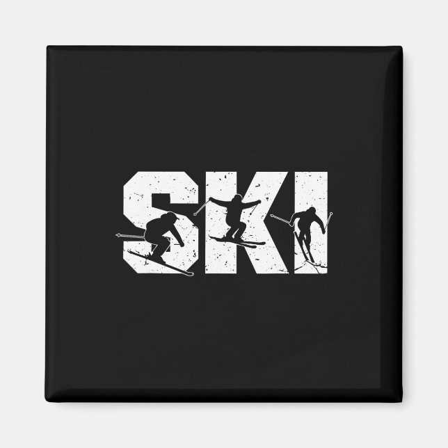 Skidåkning Freestyle Ski Squad Rolig Extrem Vinter Magnet (Framsidan)