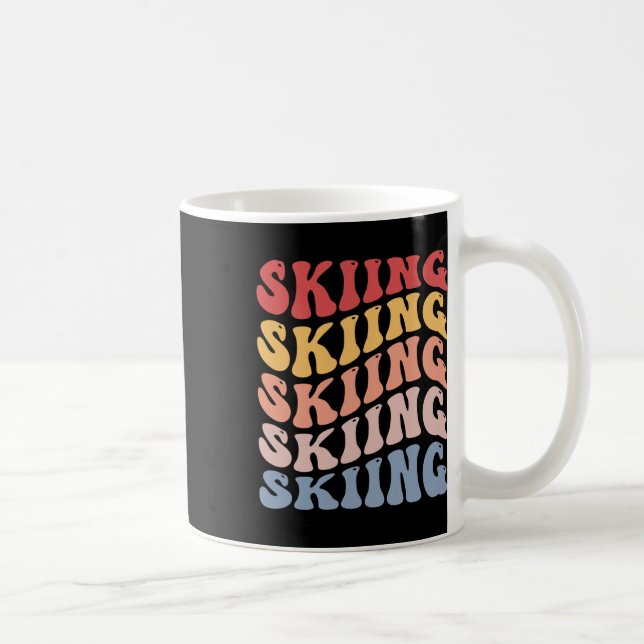Skidåkning Groovy Ski Skidåkare  Kaffemugg (Höger)