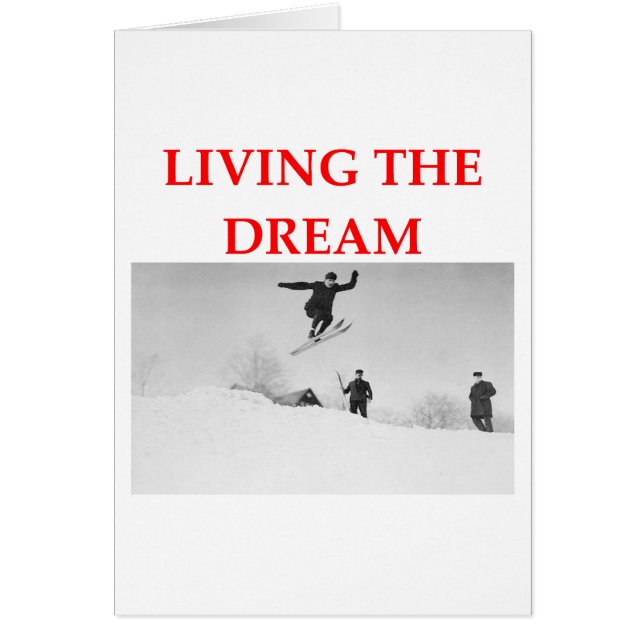 skidåkning hälsningskort (Framsidan)