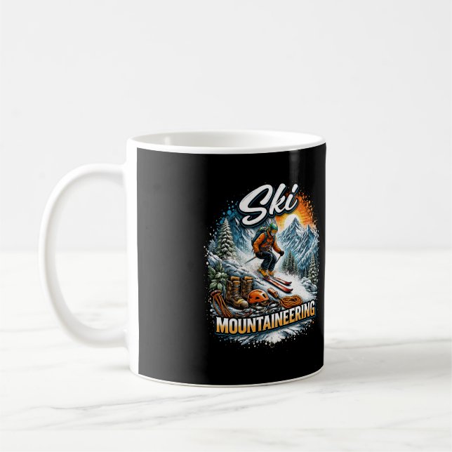 Skidåkning i höga berg kaffemugg (Vänster)