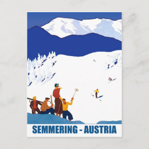 Skidåkning i Semmering, Österrike Vykort