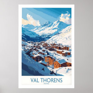 Skidåkning i Val Thorens konsttryck 1 Poster