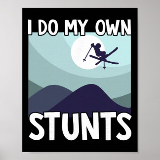 Skidåkning Jag Gör Mina Egna Stunts Skidåkare Vint Poster