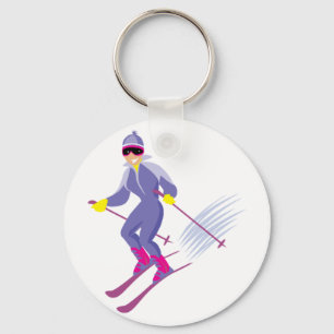 Skidåkning Keychain Nyckelring