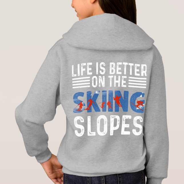 Skidåkning, livet är bättre i backarna t shirt (Baksida)