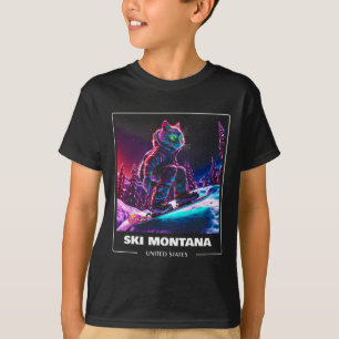 Skidåkning Montana USA Skidor Skidåkare  T Shirt