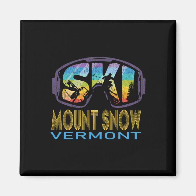 Skidåkning Mount Snow Vermont Semester  Magnet (Framsidan)
