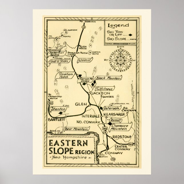 Skidåkning New Hampshire - Eastern Slope Poster (Framsidan)
