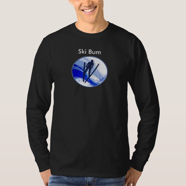 Skidåkning och snöflingor tee (Framsida)