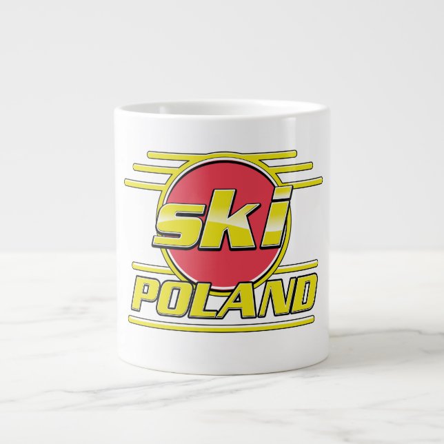 Skidåkning Polen 80-tal logotyp Jumbo Mugg (Framsidan)