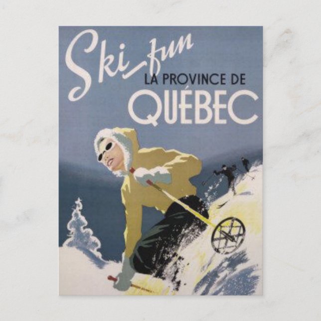 Skidåkning Québec Vykort (Framsida)