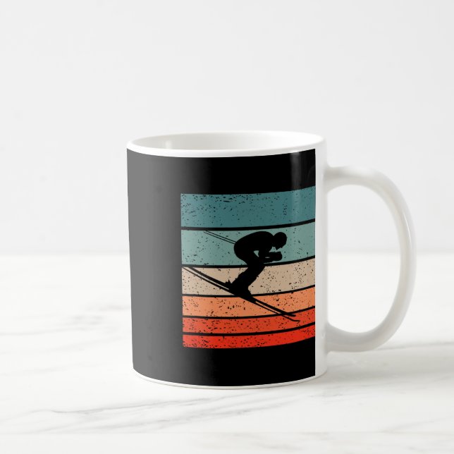 Skidåkning Retro Stil Vintage  Kaffemugg (Höger)