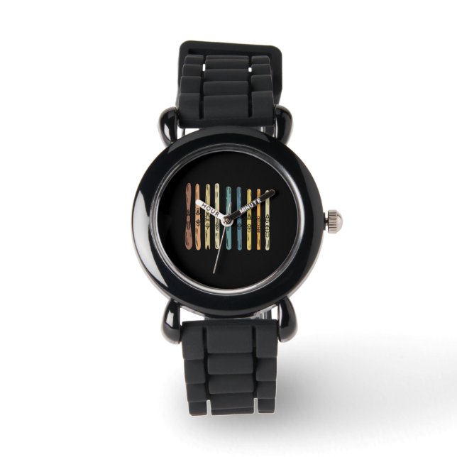 Skidåkning - Samling av skidbrädor Armbandsur (Framsida)