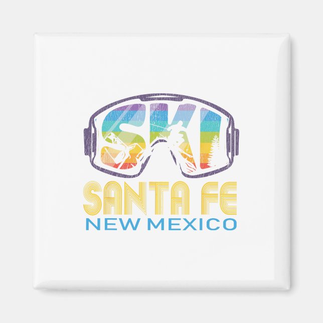 Skidåkning Santa Fe New Mexico Semester  Magnet (Framsidan)
