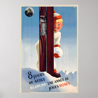 Skidåkning Schweiz Frankrike Österrikiska Berg Alp Poster