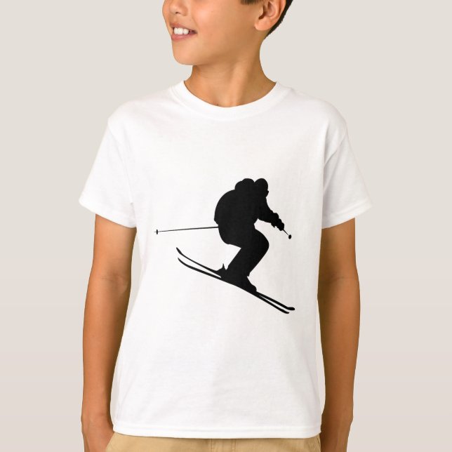 Skidåkning Skida  T Shirt (Framsida)