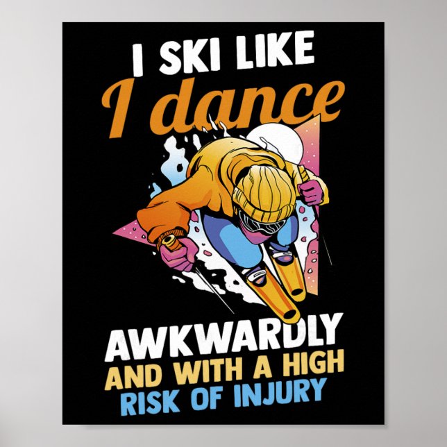 Skidåkning skidåkare skida poster (Framsidan)