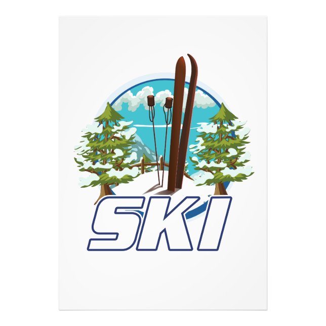 Skidåkning, skidplogotyp. fototryck (Framsidan)