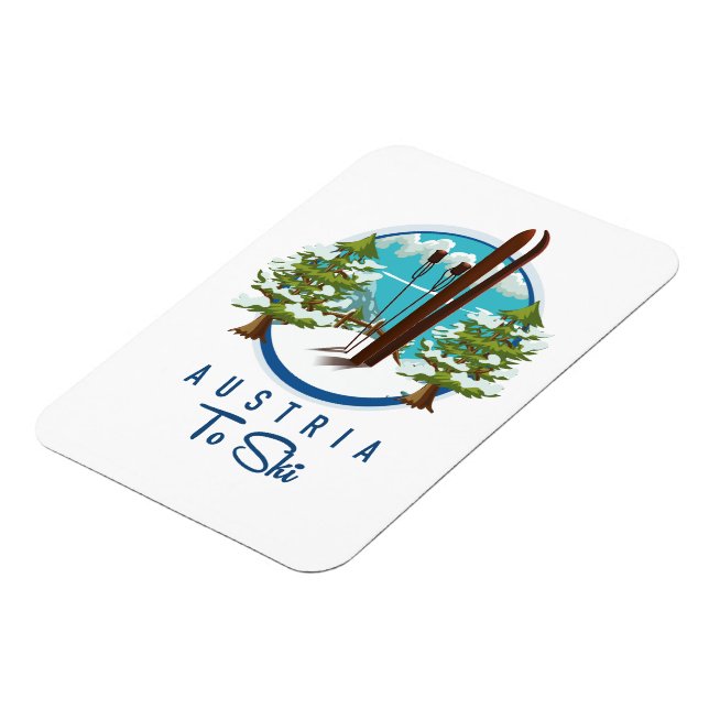 Skidåkning, skidplogotyp. magnet (Vänstra Sidan)
