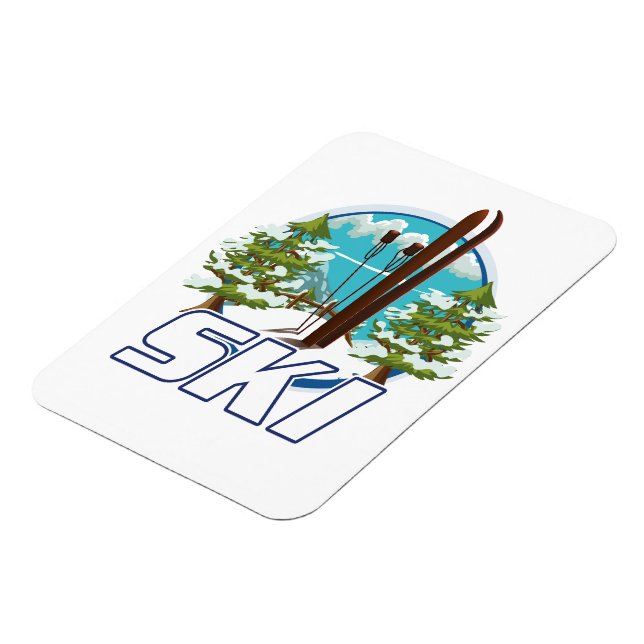 Skidåkning, skidplogotyp. magnet (Vänstra Sidan)