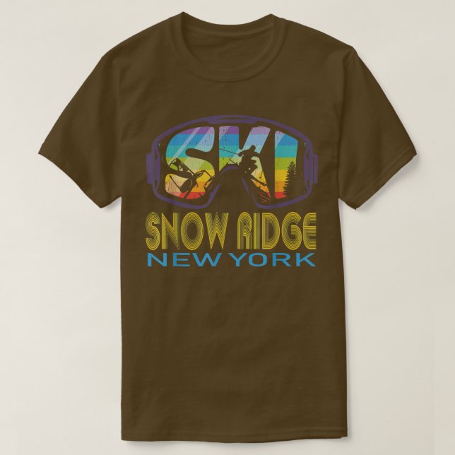 Skidåkning Snow Ridge New Work skidsemester  T Shirt (Design framsida)